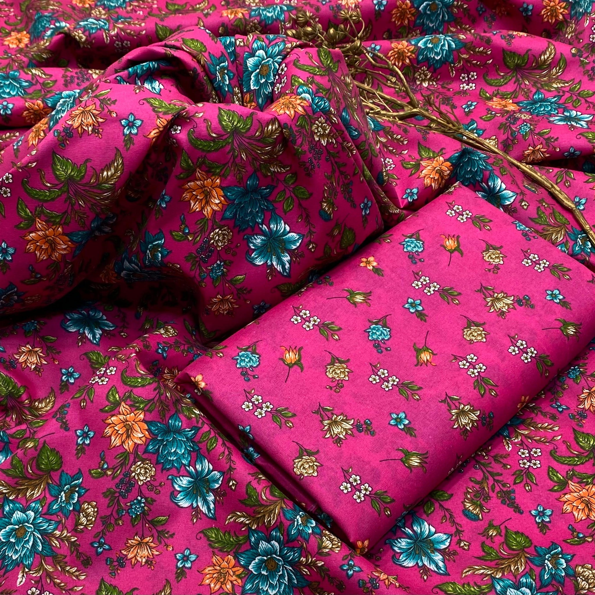 2pc American Cotton Unsititched suit -179